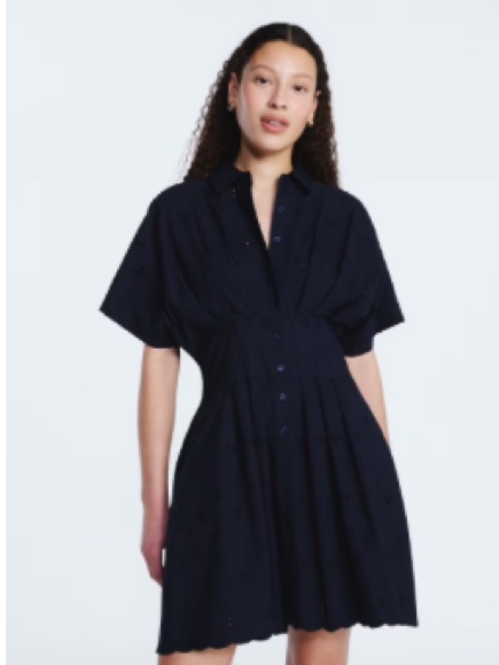 Free Assembly Navy Eyelet Dress NWT